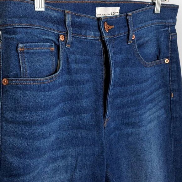 LOFT Chewed Hem Slim Pocket Skinny Crop Jeans in Botanic Blue Wash size 29/8 - Picture 4 of 11